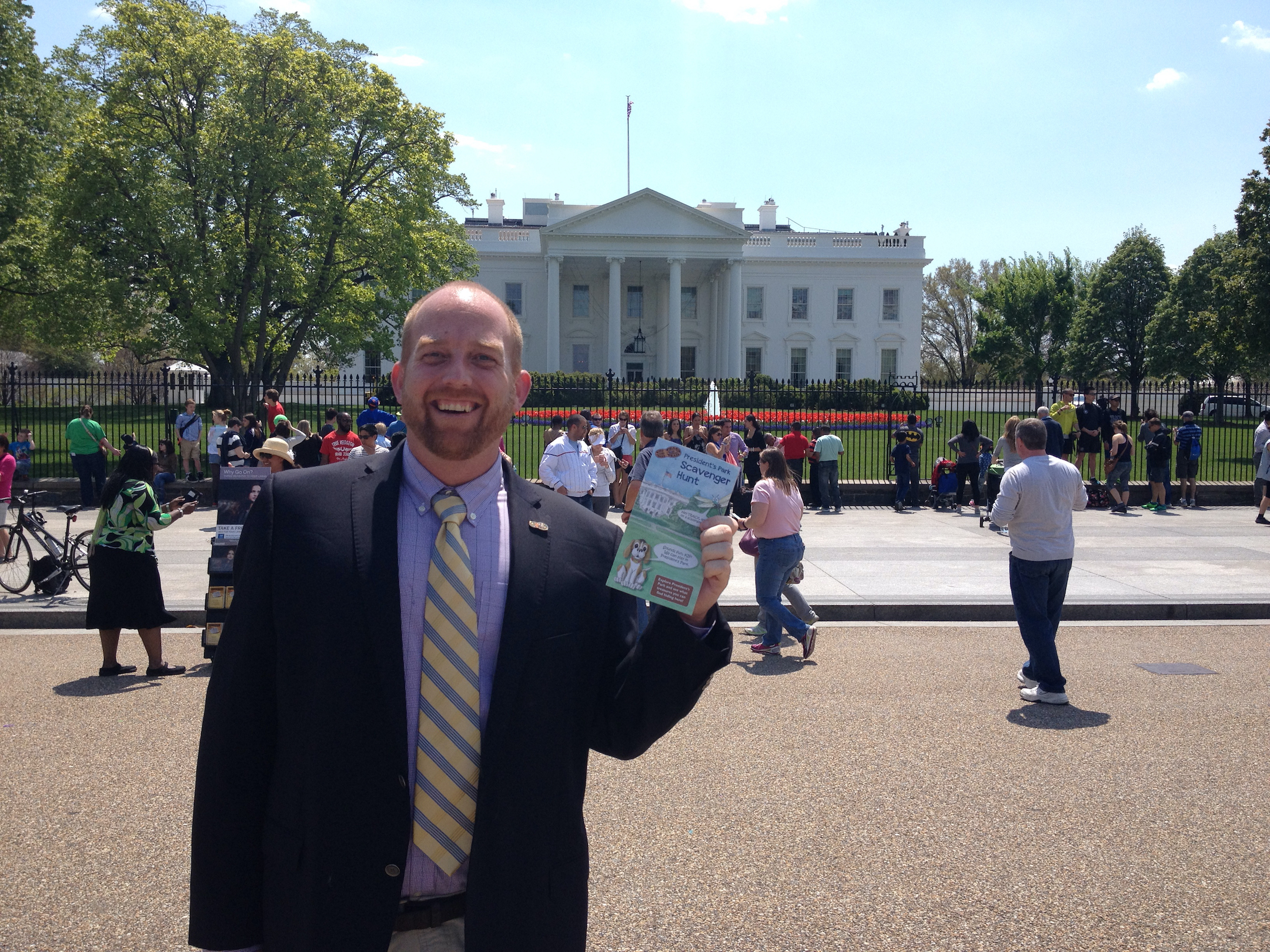 Jason Urroz stands outside the White House