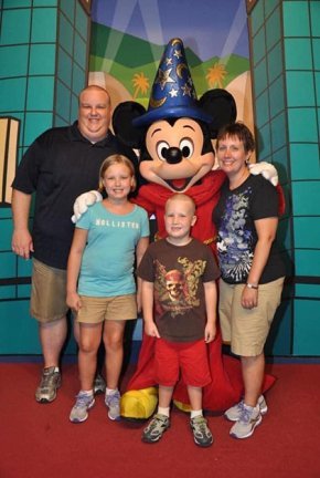 The Princes with Sorcerer Mickey at Disney World