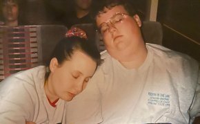 Tyler and Natisha prince snooze on the choir tourbus in 1995