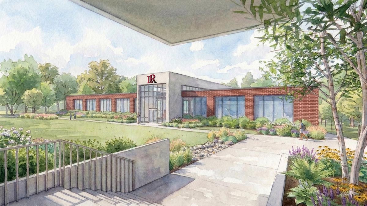 Exterior architectural rendering of LR Health and Wellness Center
