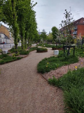 Outside path on a cloudy day