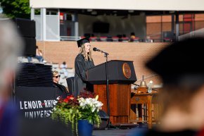 Leanna Barlowe at the podium