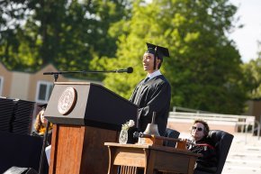 Daniel Dominguez at the podium