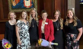 Whitney Stewart with members of the nursing faculty
