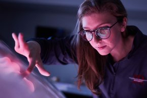 Close up of a physican assistant studies student viewing a scan