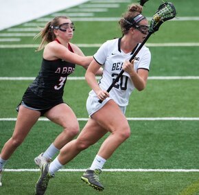 Alyssa Sack in motion on the lacrosse field.