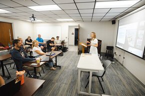 Melanie Dobson leads a classroom of seminary students at LTSS