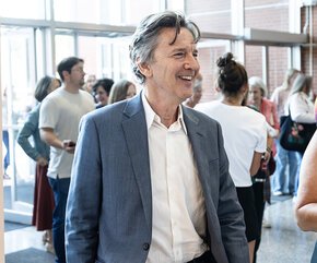 Andrew McCarthy greets fans in the lobby of PE Monroe Auditorium