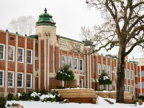 Rhyne Building in winter with snow on the ground