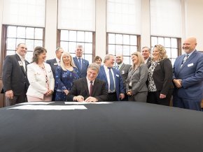 LR president with community college presidents