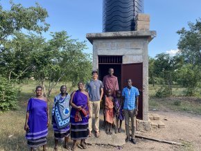 Harrison Hickman with community in Tanzania