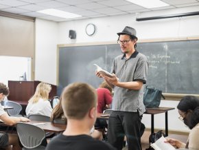 Professor Michael Deckard addresses a class