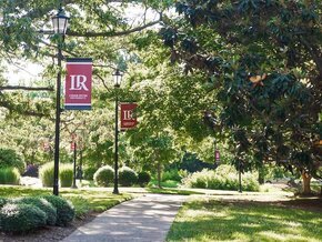 LR Banners along campus sidewalk