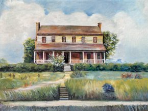 A watercolor of home from the early 1900's 