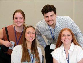 Four student researchers from LR pose for group photo at NCAS