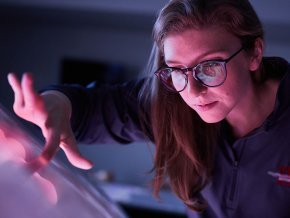 Close up of a physican assistant studies student viewing a scan