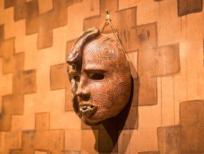 Face mask in the style of the Eastern Band Cherokee Nation