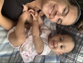 Alyssa Sack with her daughter Abigail as an infant