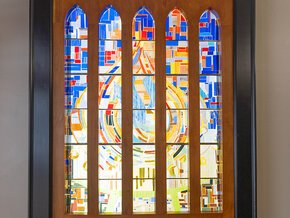 The replica Pentecost Window in Russell House