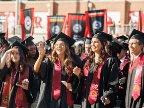 Students celebrate commencement in Moretz Stadium in 2025