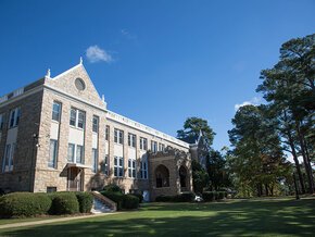 Low angle view of main building on former LTSS campus