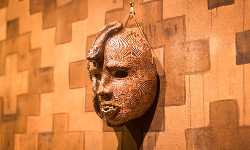 Face mask in the style of the Eastern Band Cherokee Nation