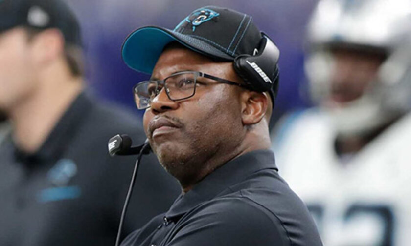 Perry Fewell on the sidelines as Carolina Panthers head coach