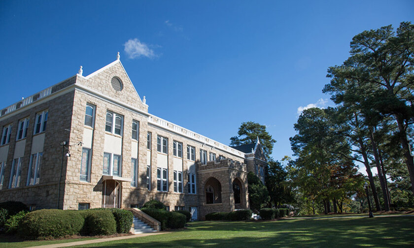 Low angle view of main building on former LTSS campus
