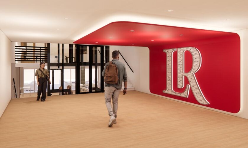 Architectural rendering of Cromer Donor Wall with donor messages with LR logo