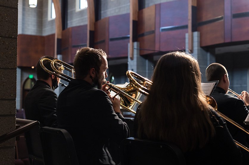 LR Brass Ensemble performs in Grace Chapel