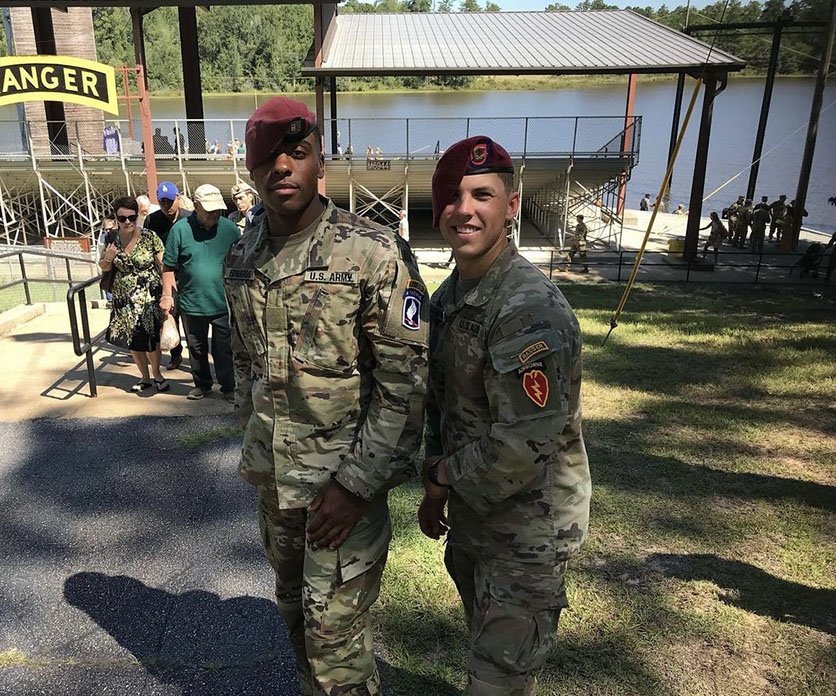 Anderson and a friend at Ranger School.
