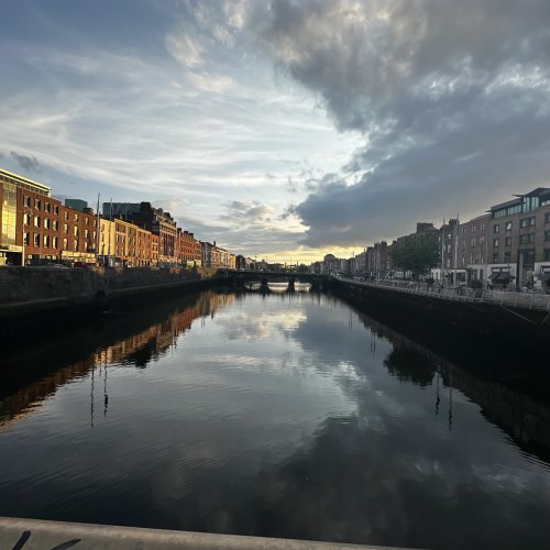 River Liffey in Dublin at sunrise