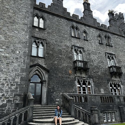 Kenzie Foyle visiting a castle