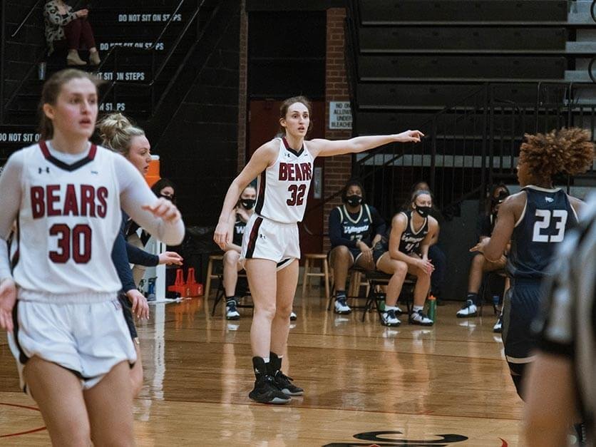 Olivia Nunn directs the defense for LR's women's basketball team.