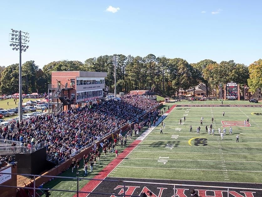 The full football stadium on gameday