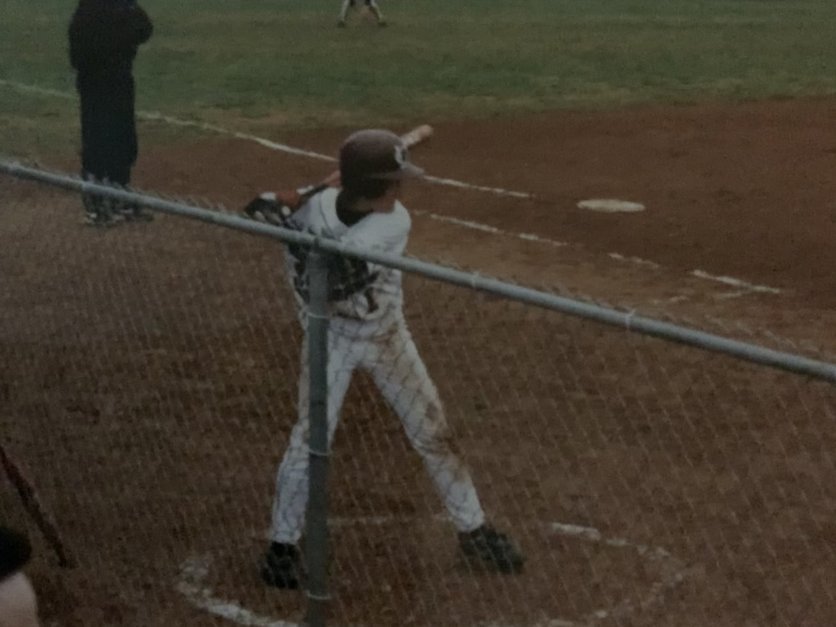 Chrissy Elliot prepares to swing her softball bat during a game in the mid 1990s.