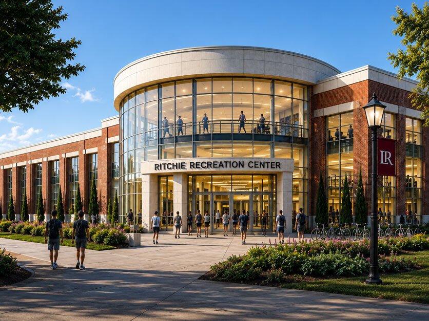 Architectural rendering of the exterior of Ritchie Recreation Center
