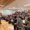 Students meet in George Hall to see zoo animals