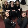 Group of Lenoir-Rhyne Youth Chorus gather in lobby before performance