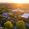 Aerial view of Lenoir-Rhyne University campus at sunset