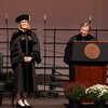 Summer McGee on stage with Mickey Payseur during inauguration ceremony
