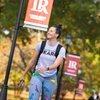 Students walking across LR campus