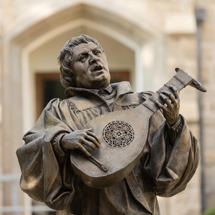 Sculpture in courtyard on LTSS campus